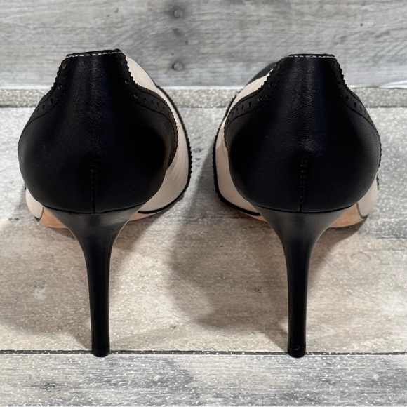 Ralph Lauren Women's Lynden Pointed Nappa & Calfskin Pump - Soft White/Black - 7 - Picture 4 of 9